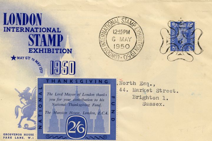London International Stamp Exhibiiton, National Thanksgiving Fund ...