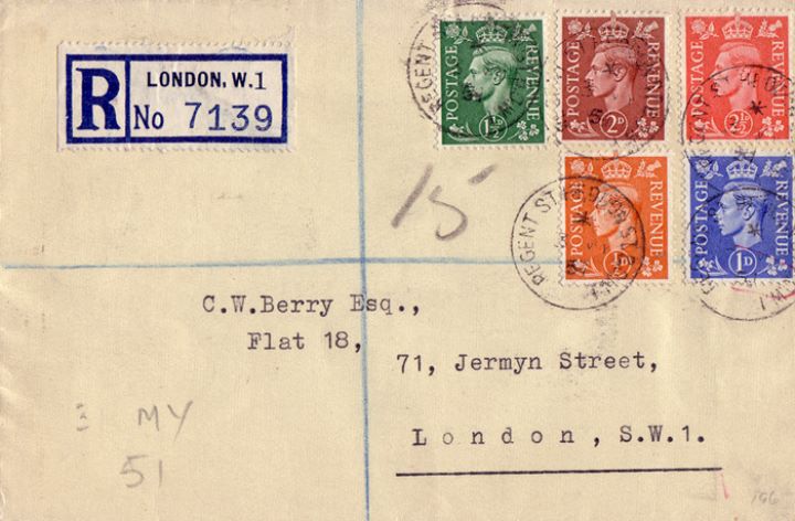 KGVI: Definitives Colour Change, Plain covers