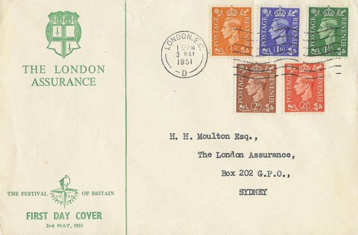 KGVI: Definitives Colour Change, London Assurance