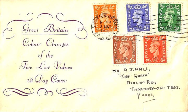 KGVI: Definitives Colour Change, Display Cover