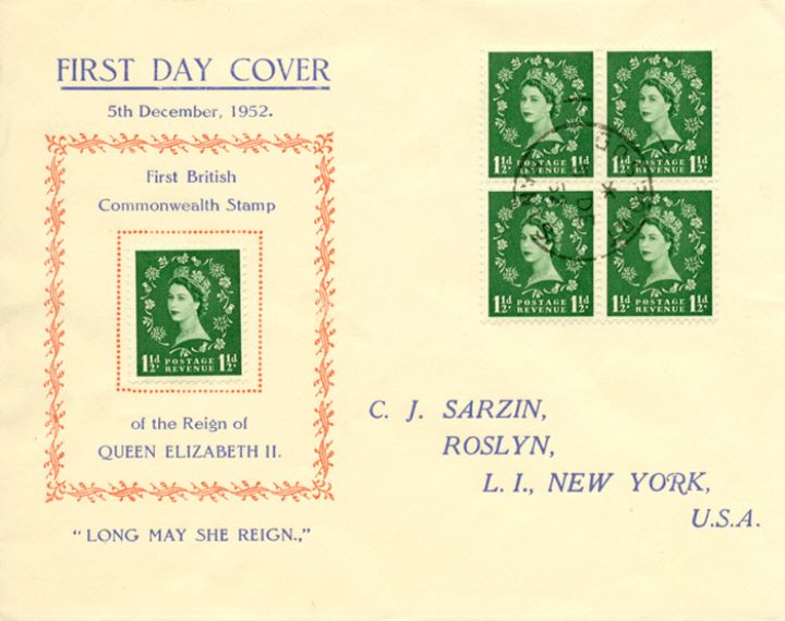 Wildings: 1 1/2d, 2 1/2d, Block of 4 stamps