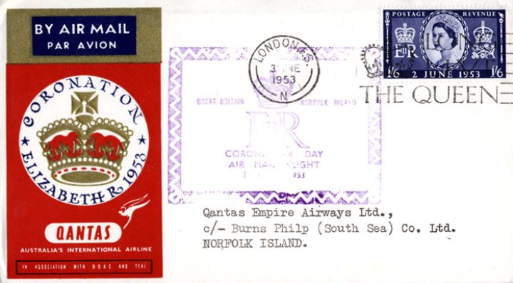 Elizabeth II Coronation, Qantas Airlines Official Cover