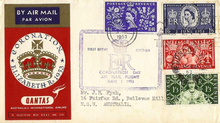 Elizabeth II Coronation, Quantas Air Mail Flight