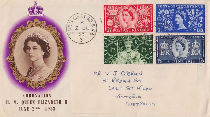 Elizabeth II Coronation, Pre-dated cover 2nd June