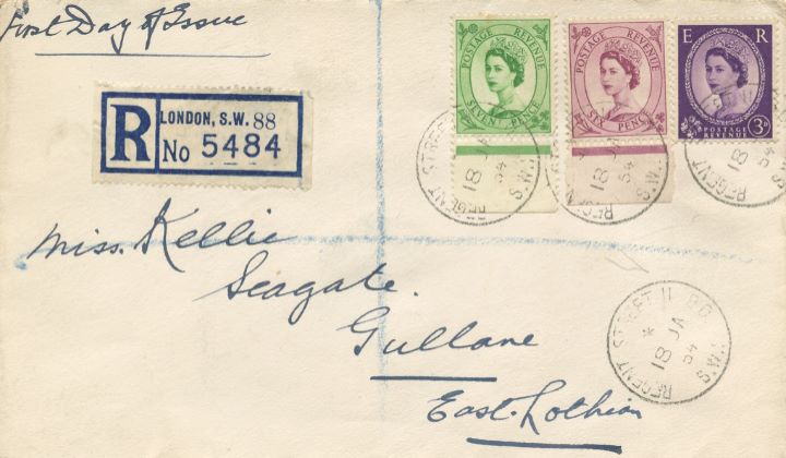 Wildings: 3d, 6d, 7d, Regent Street Postmark