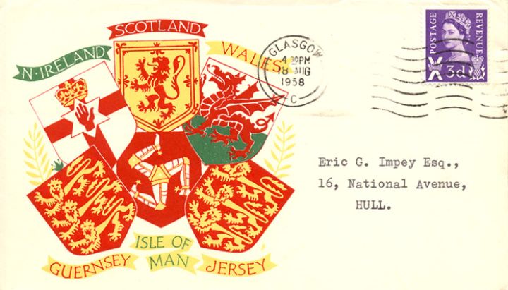 Scotland 3d Lilac, Coats of Arms