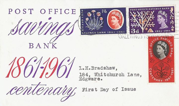 Savings Bank Centenary, Greetings Telegrams postmark