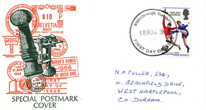 'England Winners', Special Postmarks