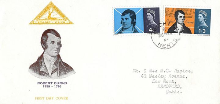 Robert Burns, North Herts Stamp Club