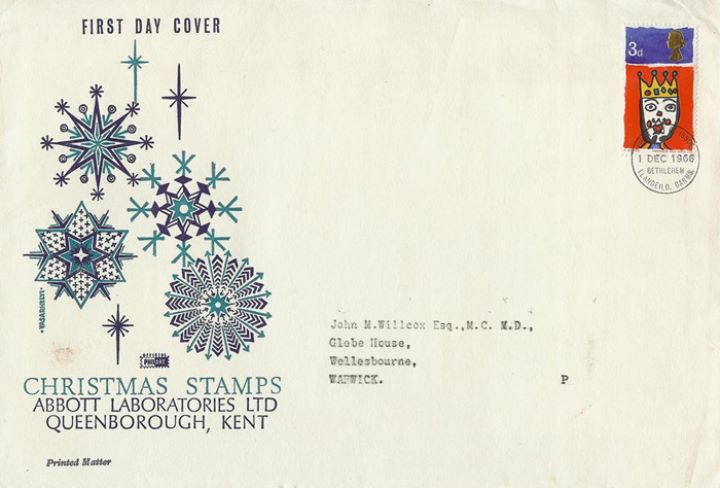 Christmas 1966, Snowflakes - large envelope