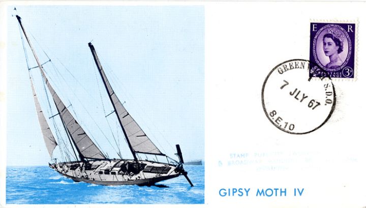 Gipsy Moth IV, Postcard marking his return to Greenwich