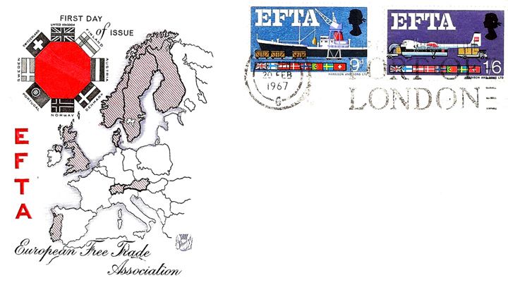 European Free Trade Area, Port of London postmark