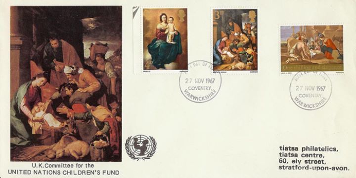 Christmas 1967 (3d & 1/6d), UN Children's Fund