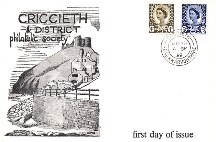 Wales 4d Brown & 5d Blue, Criccieth & District Philatelic Society