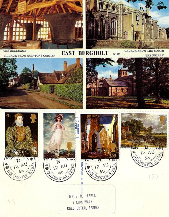 British Paintings 1968, East Bergholt Postcard