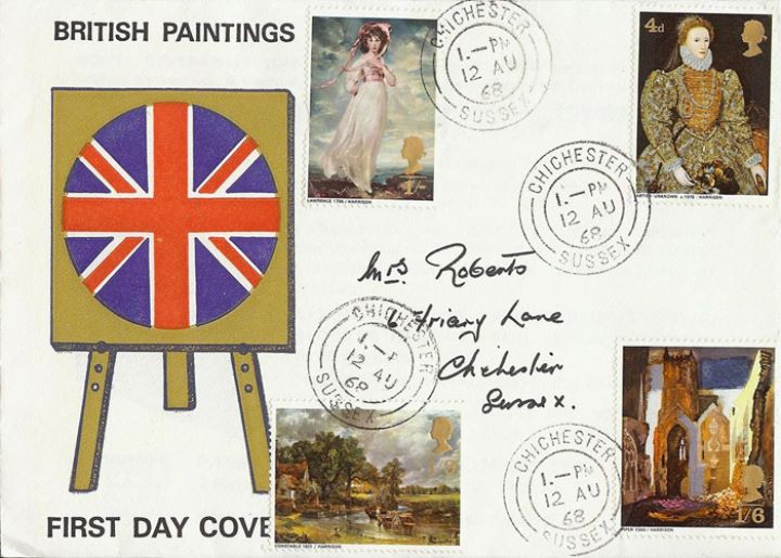 British Paintings 1968, Union Flag on easel