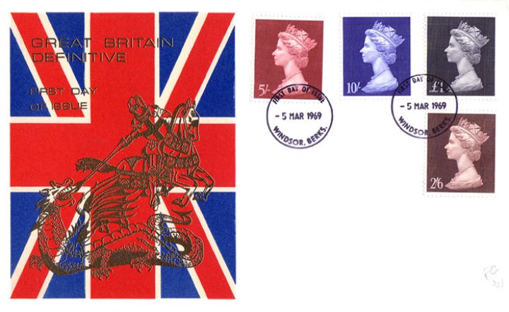 Machins: High Values Set, St George & the Dragon on Union Jack