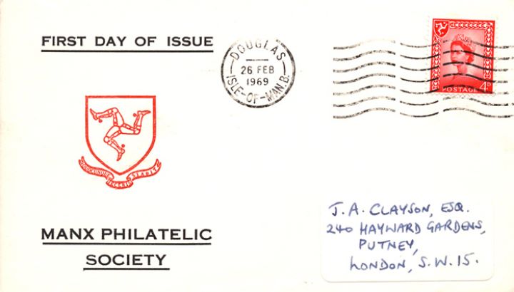 Isle of Man 4d Red, Manx Philatelic Society