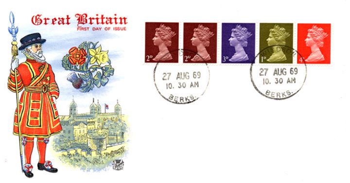 Machins: 1s Se-tenant Stamp Coil, Beefeater & The Tower of London