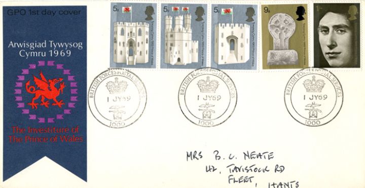 Prince of Wales Investiture, BFPS 1000 Postmark