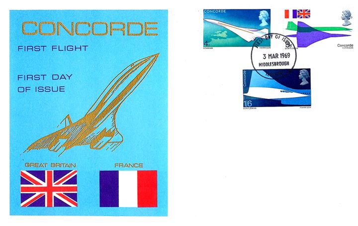 Concorde, Union Flag and French Tricolour