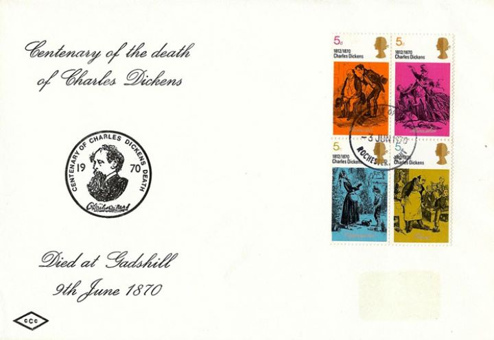 Literary Anniversaries 1970, Dickens died at Gadshill