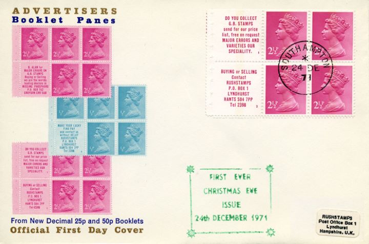 Stitched: New Design: 25p Transport 4 (Mail Van), Christmas Eve Booklet 1(b)