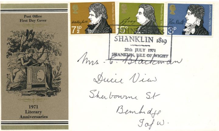 Literary Anniversaries 1971, Shanklin Postmark