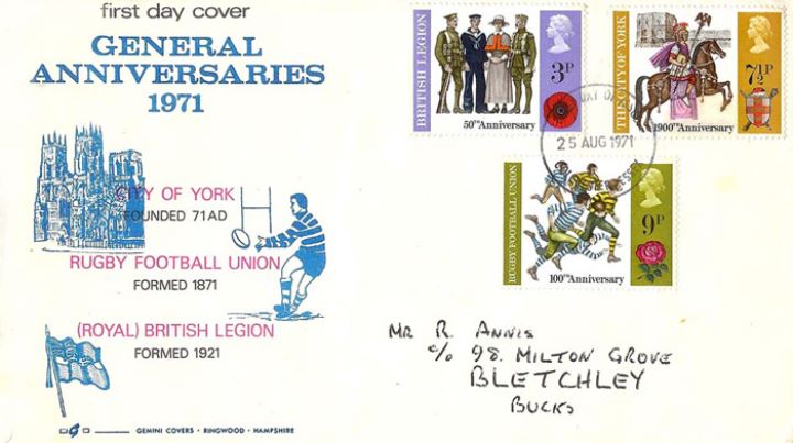 General Anniversaries 1971, York, Rugby and British Legion