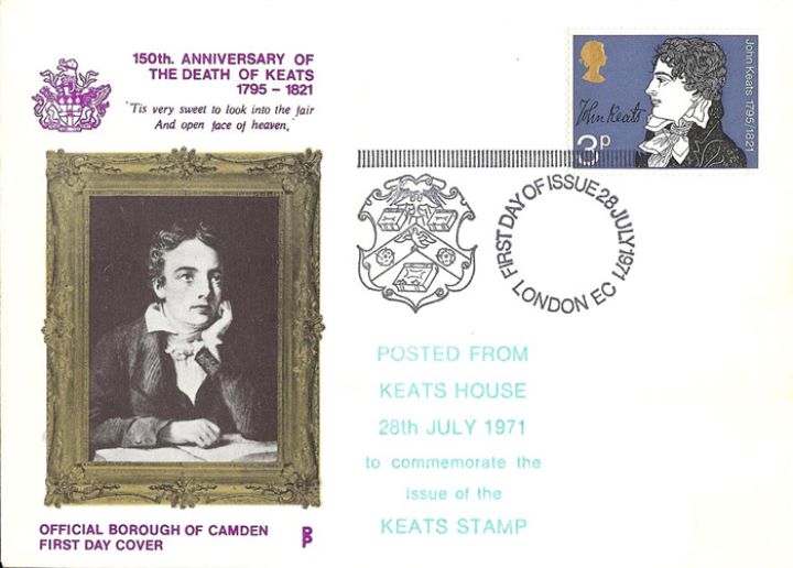 Literary Anniversaries 1971, Offical Camden FDC