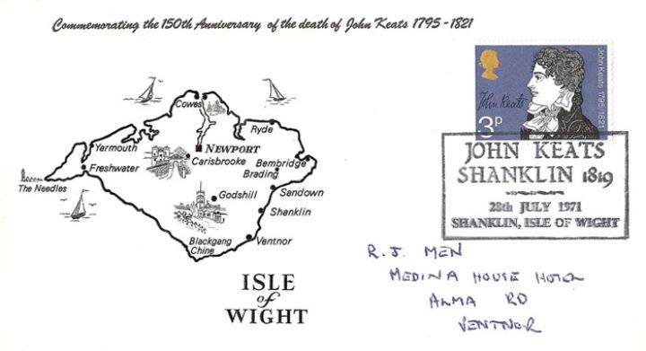 Literary Anniversaries 1971, Map of Isle of Wight