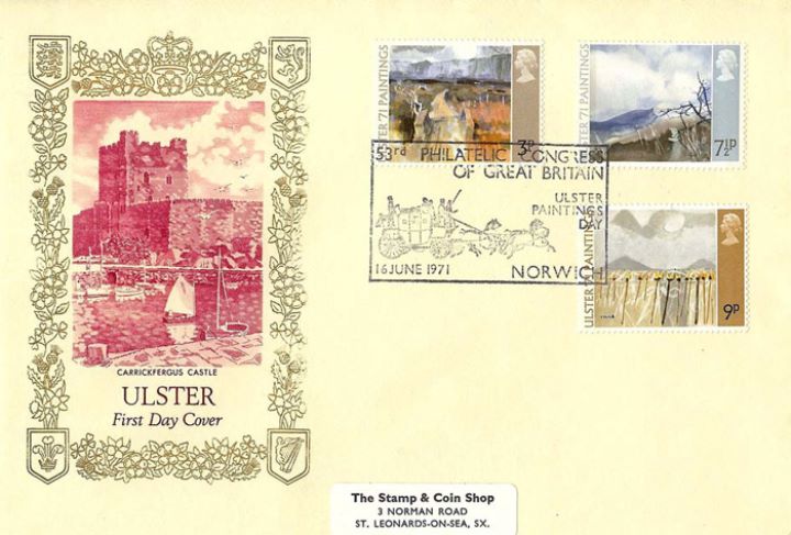 Ulster '71 Paintings, Carrickfergus Castle | First Day Cover / BFDC