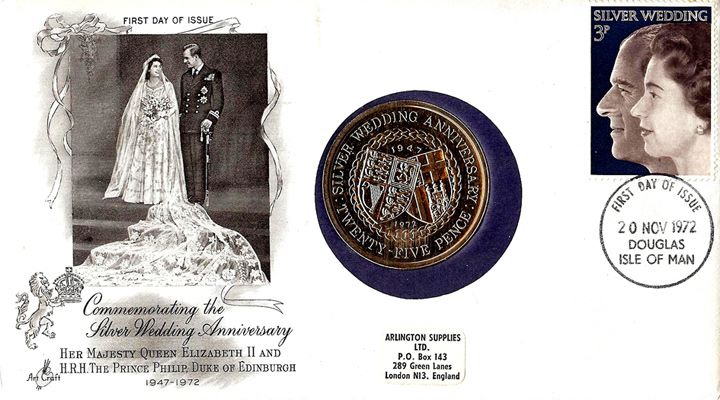 Silver Wedding 1972, Coin Cover