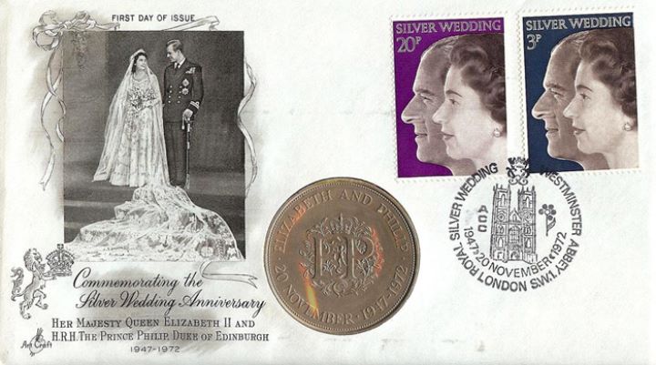 Silver Wedding 1972, Coin Cover