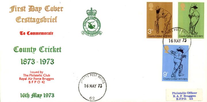 County Cricket Centenary, Philatelic Club RAF Bruggen