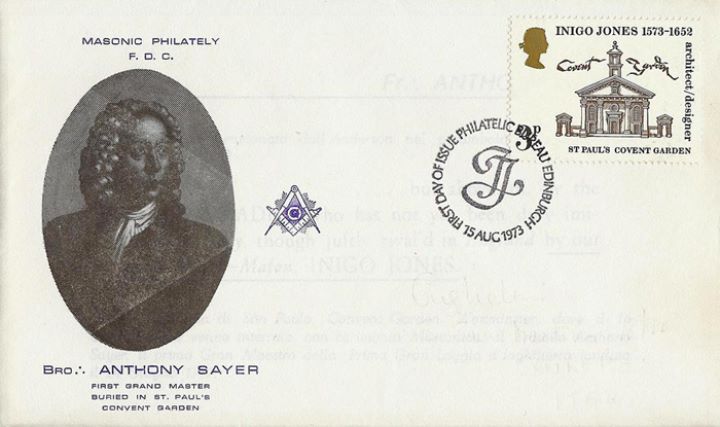 Inigo Jones, Anthony Sayer - Masonic Philately