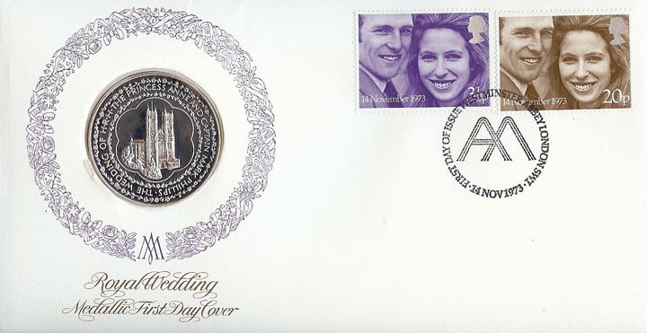 Royal Wedding 1973, Medallic First Day Cover