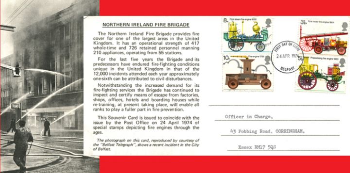 Fire Engines, Northern Ireland Fire Brigade - Card