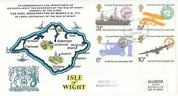 Universal Postal Union, Isle of Wight - Carisbrooke Cachet