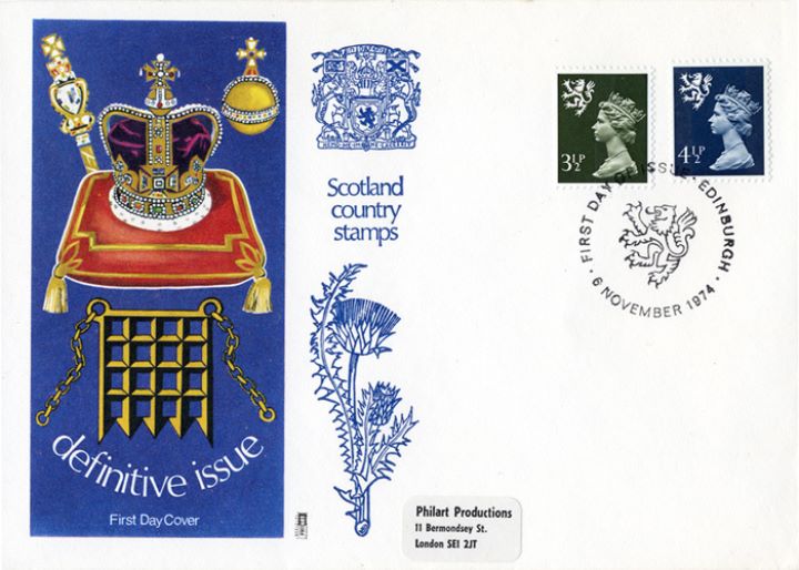 Scotland 4 1/2p Dark Blue, Coronation Regalia