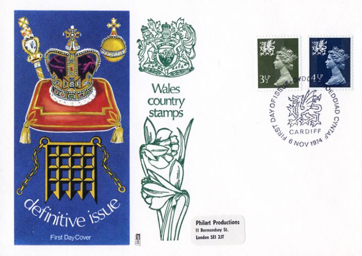 Wales 4 1/2p Dark Blue, Coronation Regalia