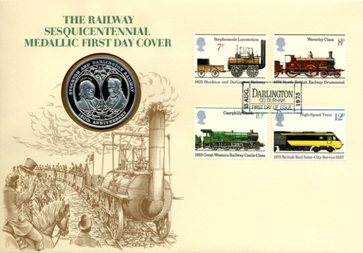 Stockton & Darlington Railway, Medallic First Day Cover