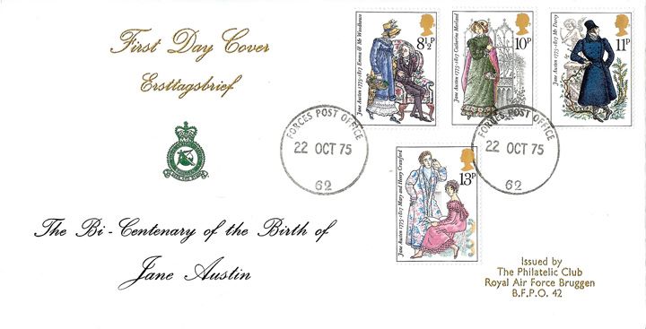 Jane Austen, RAF Bruggen Philatelic Club