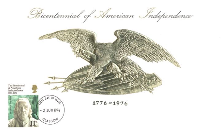 USA Bicentenary: 11p, Gold embossed card