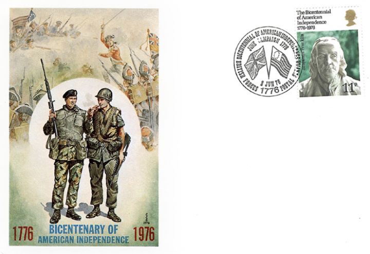 USA Bicentenary: 11p, British & American Forces