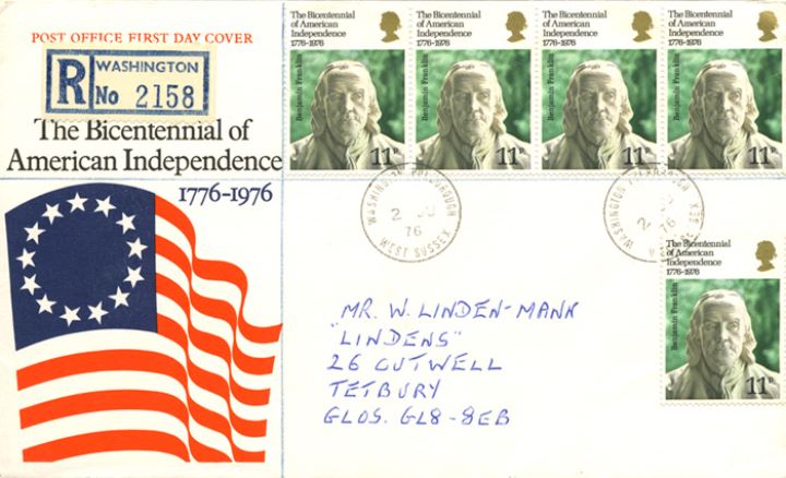 USA Bicentenary: 11p, Washington cds Postmark