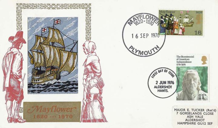 USA Bicentenary: 11p, Mayflower Double Dated Cover