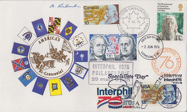 USA Bicentenary: 11p, Multi Postmarked