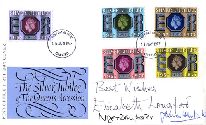 Silver Jubilee: (all 5 values), Signed Cover