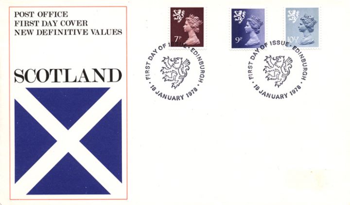 Scotland 7p, 9p, 10 1/2p, Flag of St. Andrew